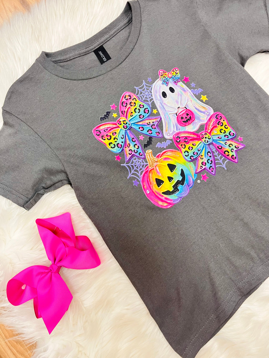 Girl’s Grey Halloween Tee Multi Color