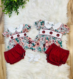 Girl’s Burgundy Floral print Bloomer