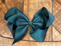 Hair Bow 6” Alligator Clip - Forest Green