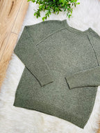 Women’s Zenana Light Olive Exposed Seam Sweater Top- True to Size