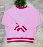 Women’s LuLu Mac Light Pink/Hot Pink Stitch Sweatshirt - Oversized  Fit