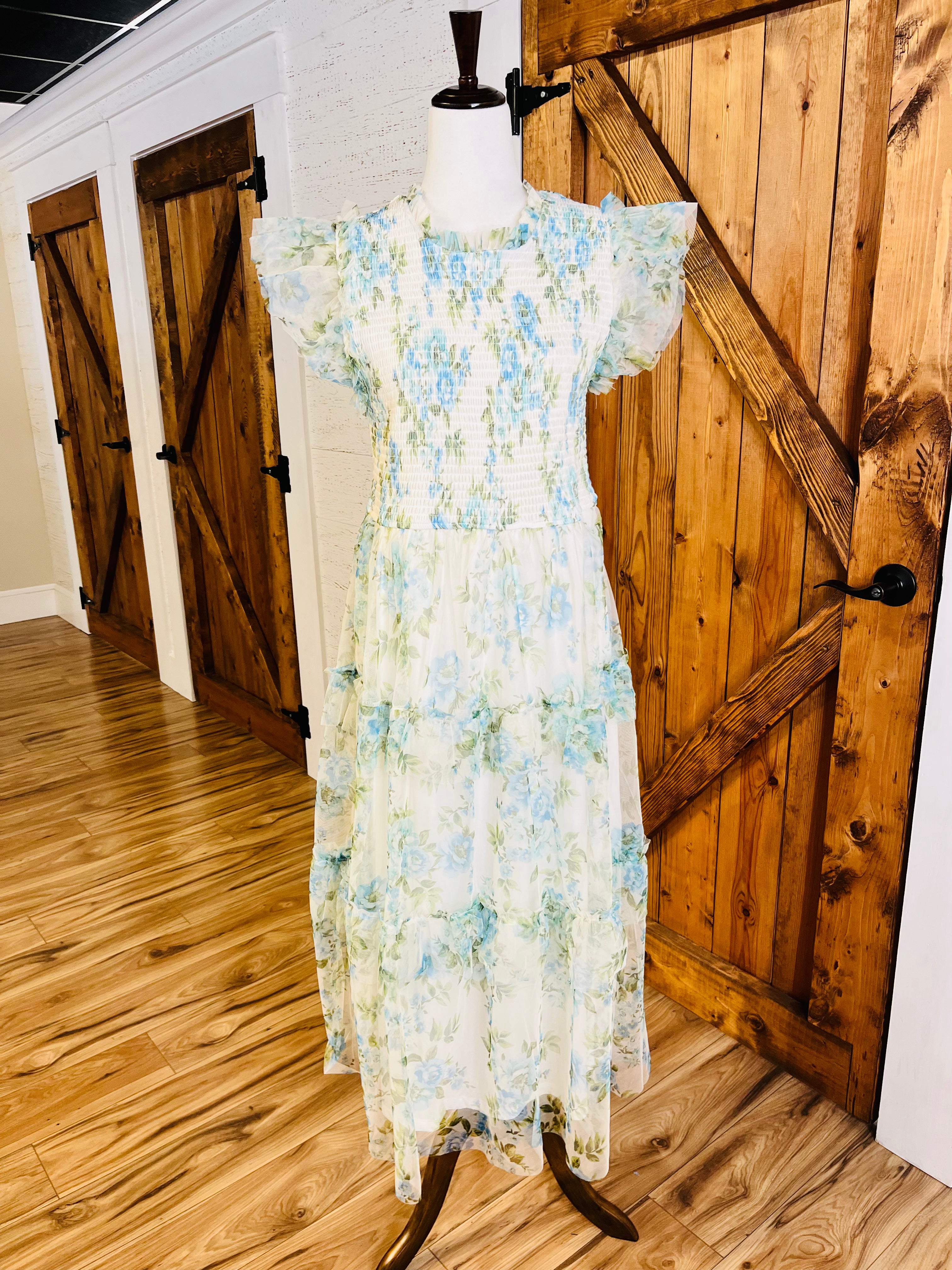 Women’s Perch Curvy Floral Tulle Pattern Dress