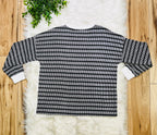 Women’s Zenana Black Striped Ribbed Pant Set