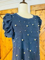 Women’s Umgee Navy Pearl Accent Dress