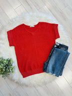 Women’s Zenana Red Cuff Sleeve Sweater Top