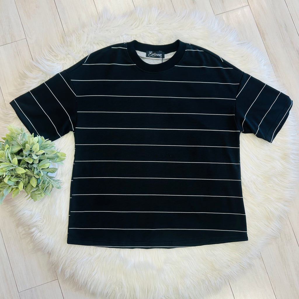 Women’s Evermmee Black Short Set with White Stripes