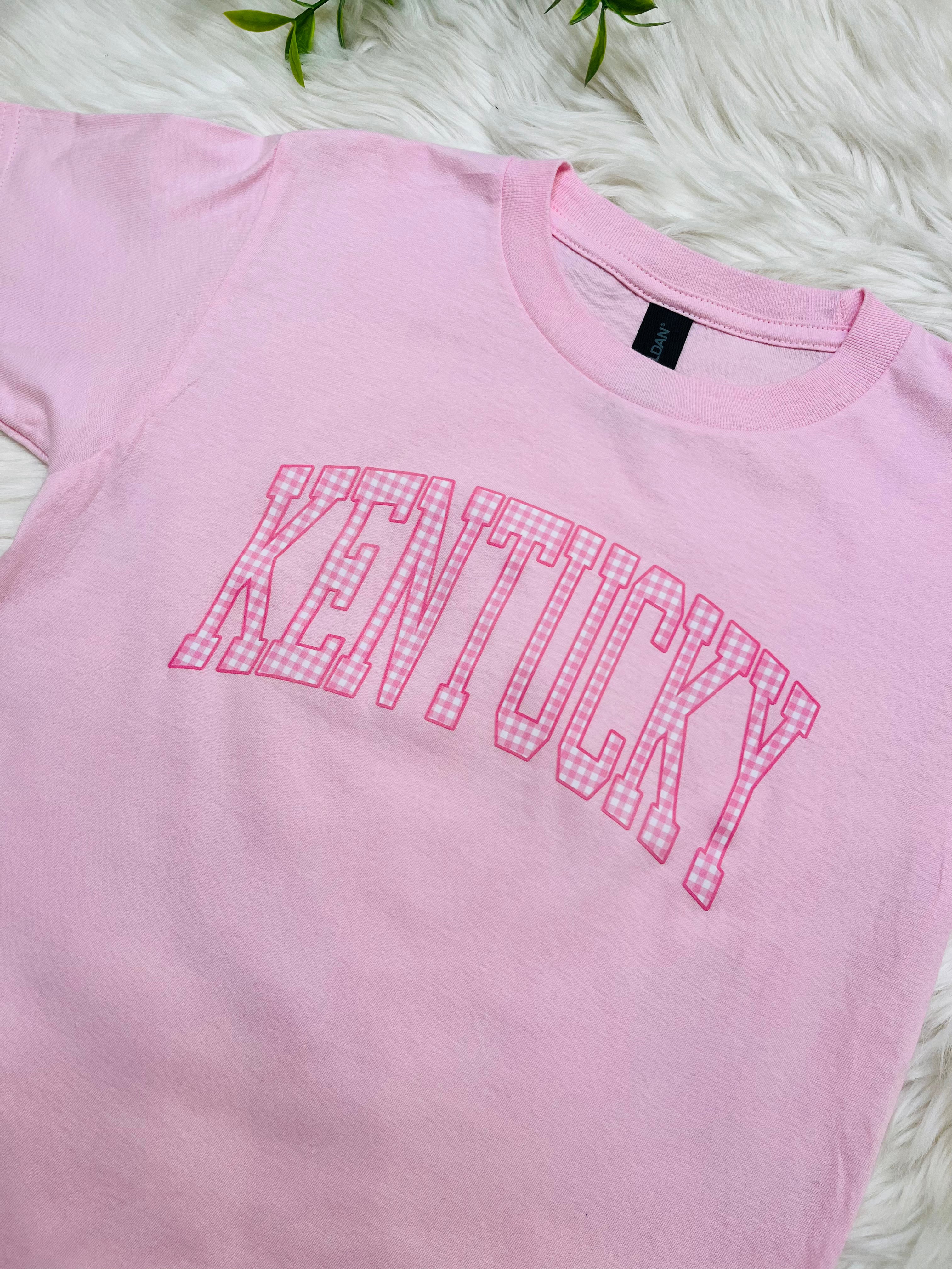 Girl’s Pink Gingham Kentucky Tee