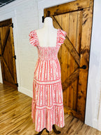 Women’s Blu Pepper Stripe Floral Pattern Dress