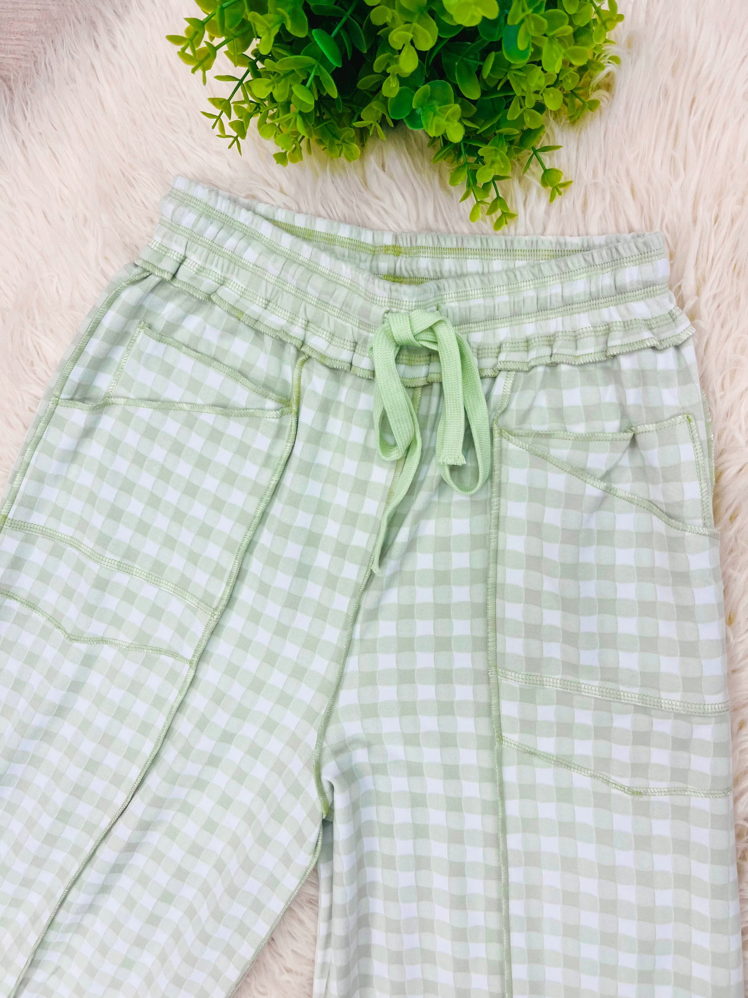 Women’s Anniewear Light Sage Barrel Knit Pants - True to Size