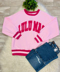 Women’s LuLu Mac Light Pink/Hot Pink Stitch Sweatshirt - Oversized  Fit