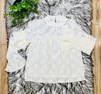 Women’s Very J Ivory Floral Lace Top