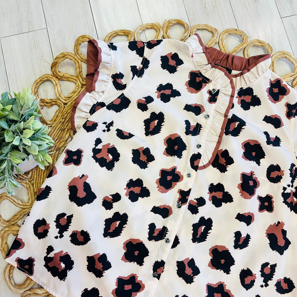 Women’s Evermmee Leopard Print Button Down Top