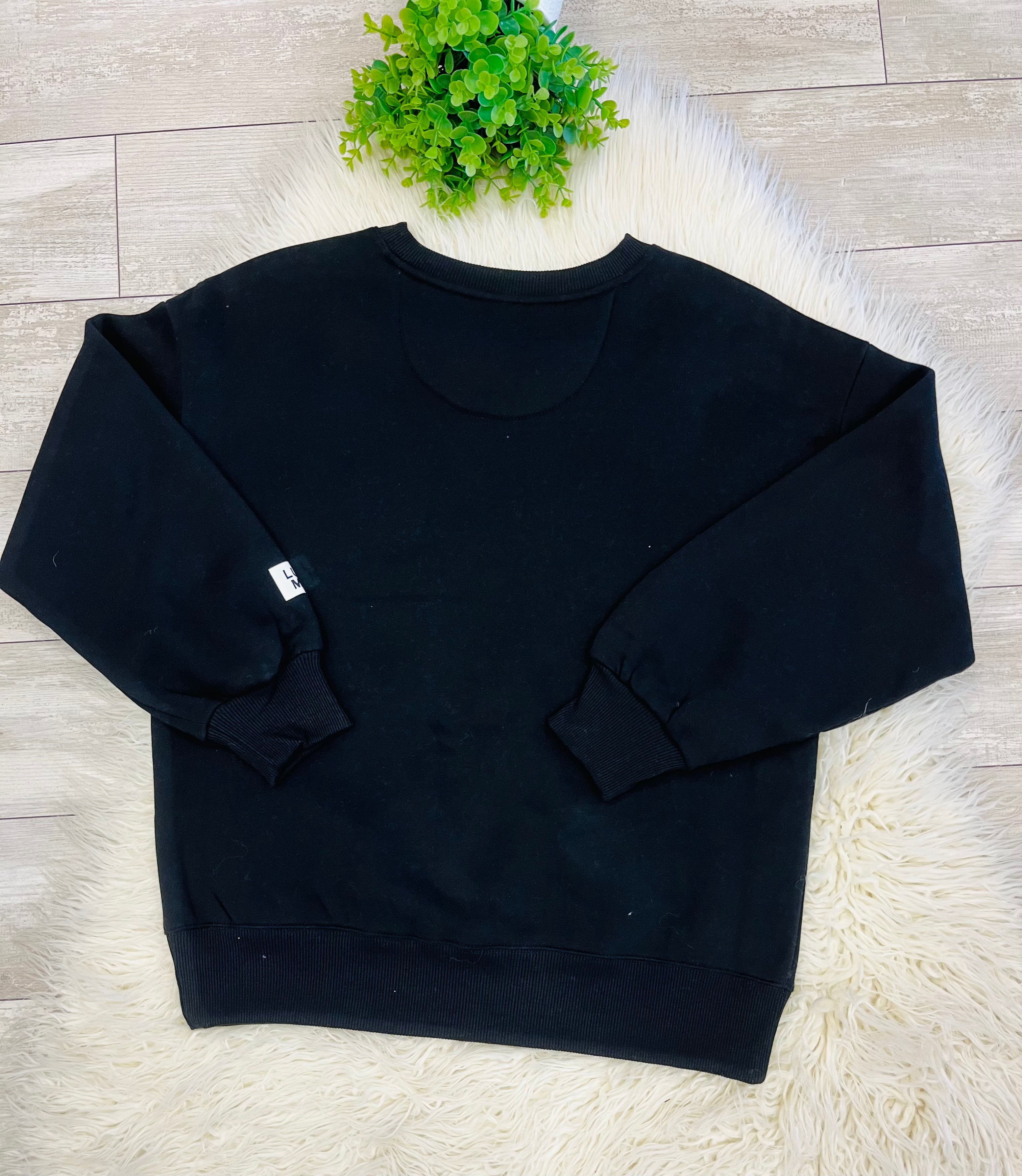 Women’s LuLu Mac Black/White Polka Dot Sweatshirt - Oversized Fit