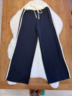 Women’s Zenana Scuba Drawstring Pant Lounge Set in Charcoal Gray