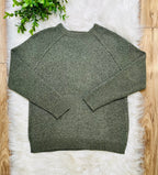 Women’s Zenana Light Olive Exposed Seam Sweater Top- True to Size