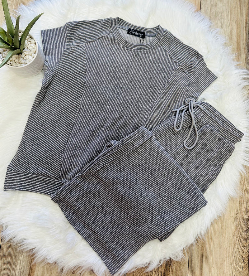 Evermmee Ribbed Grey 2 Piece Set - Mini Mee Boutique