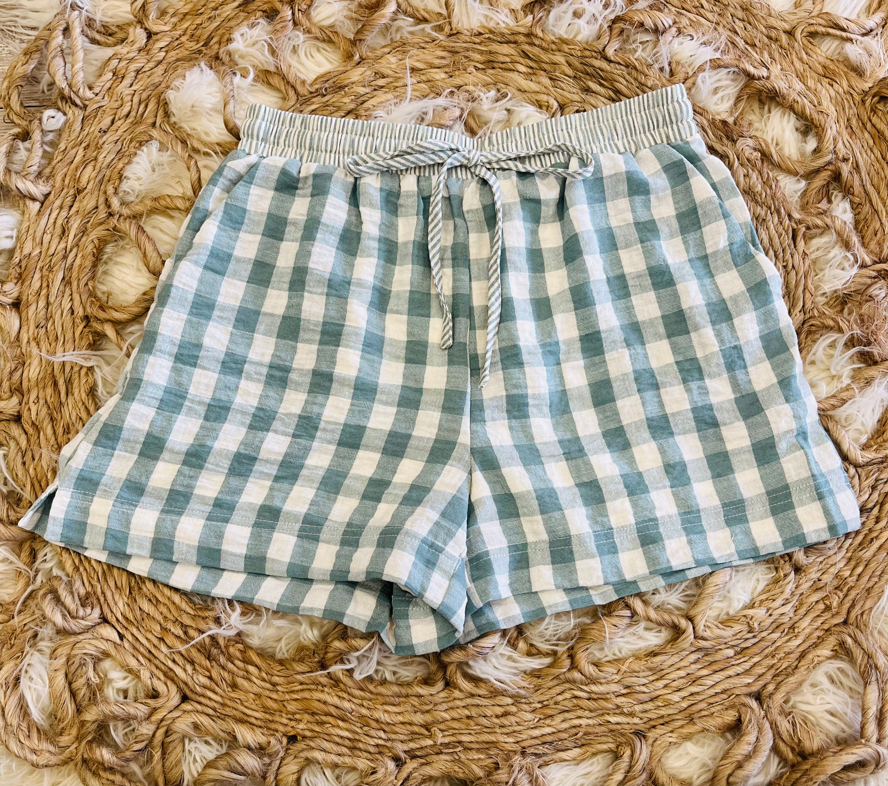 Women’s Very J Sage Gingham Short Set