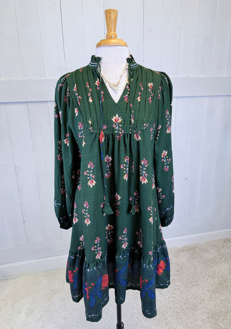 Women’s Forest Green Floral Dress