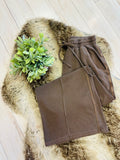 Women’s Brown Wide Leg Crop/Petite Pants by Zenana- True to Size