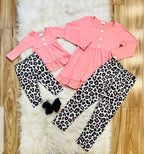 Girl’s Pink Cheetah Pant Set