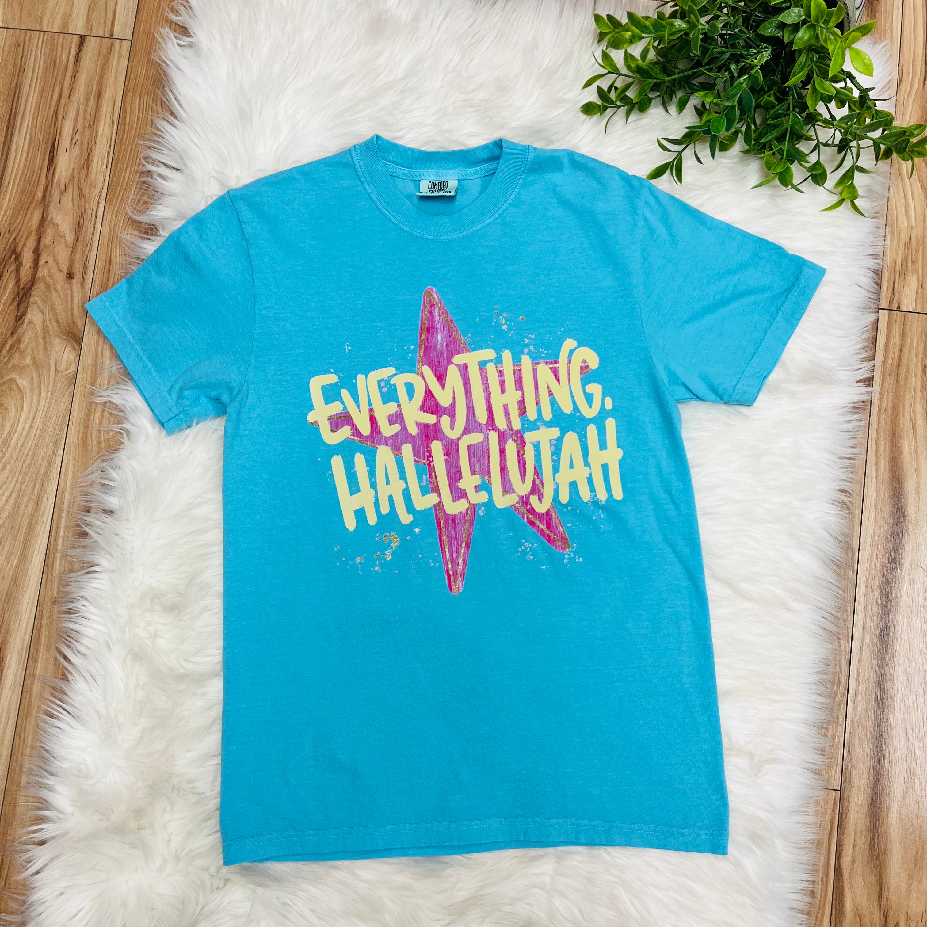Women’s Blue “Everything Hallelujah” Graphic Tee
