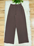 Women’s Evermmee Burgundy Stripe Pant Set- Loose Fit