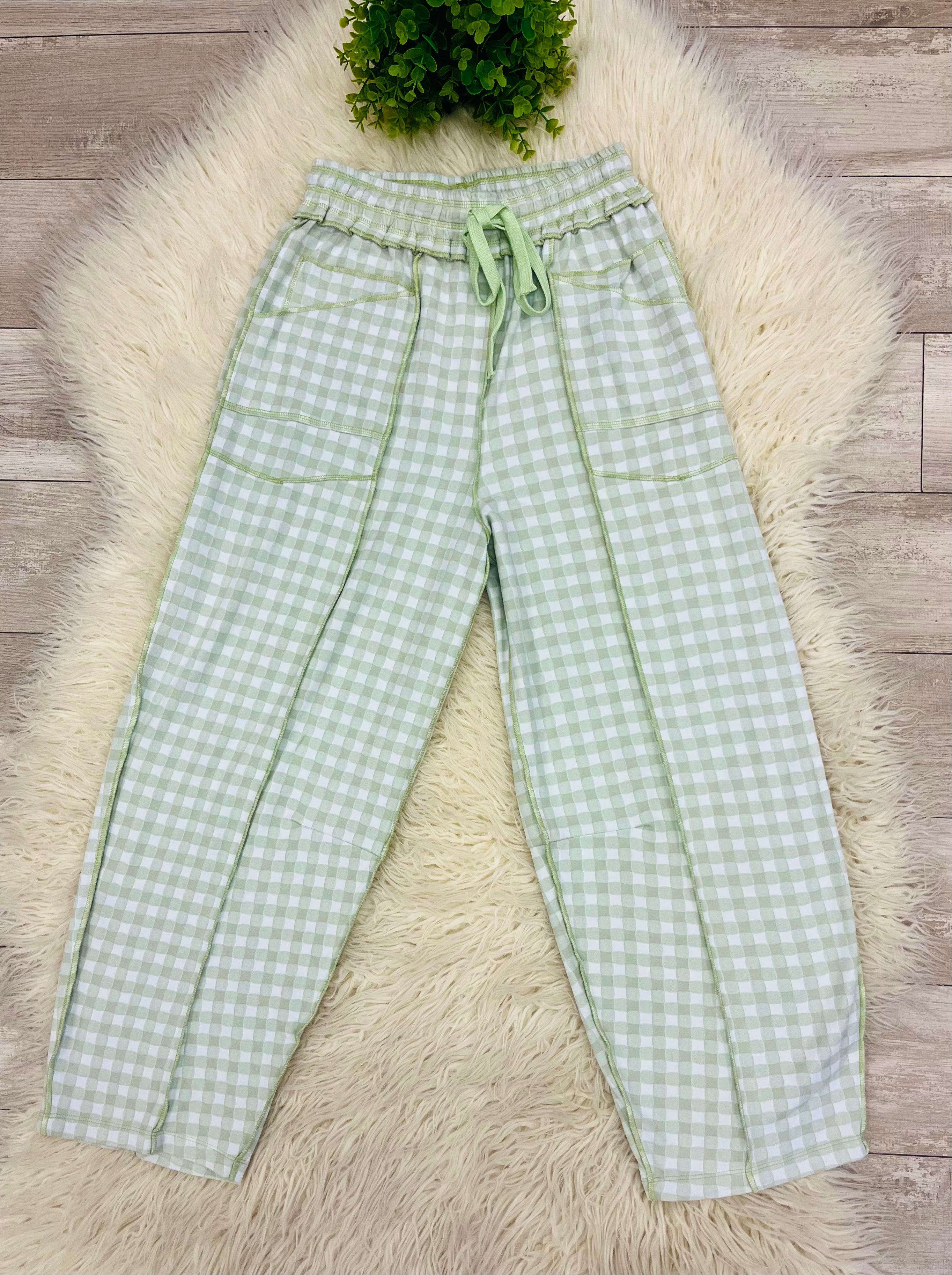 Women’s Anniewear Light Sage Barrel Knit Pants - True to Size