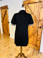 Women’s Evermmee Black Cheetah Detail Dress- True to Size