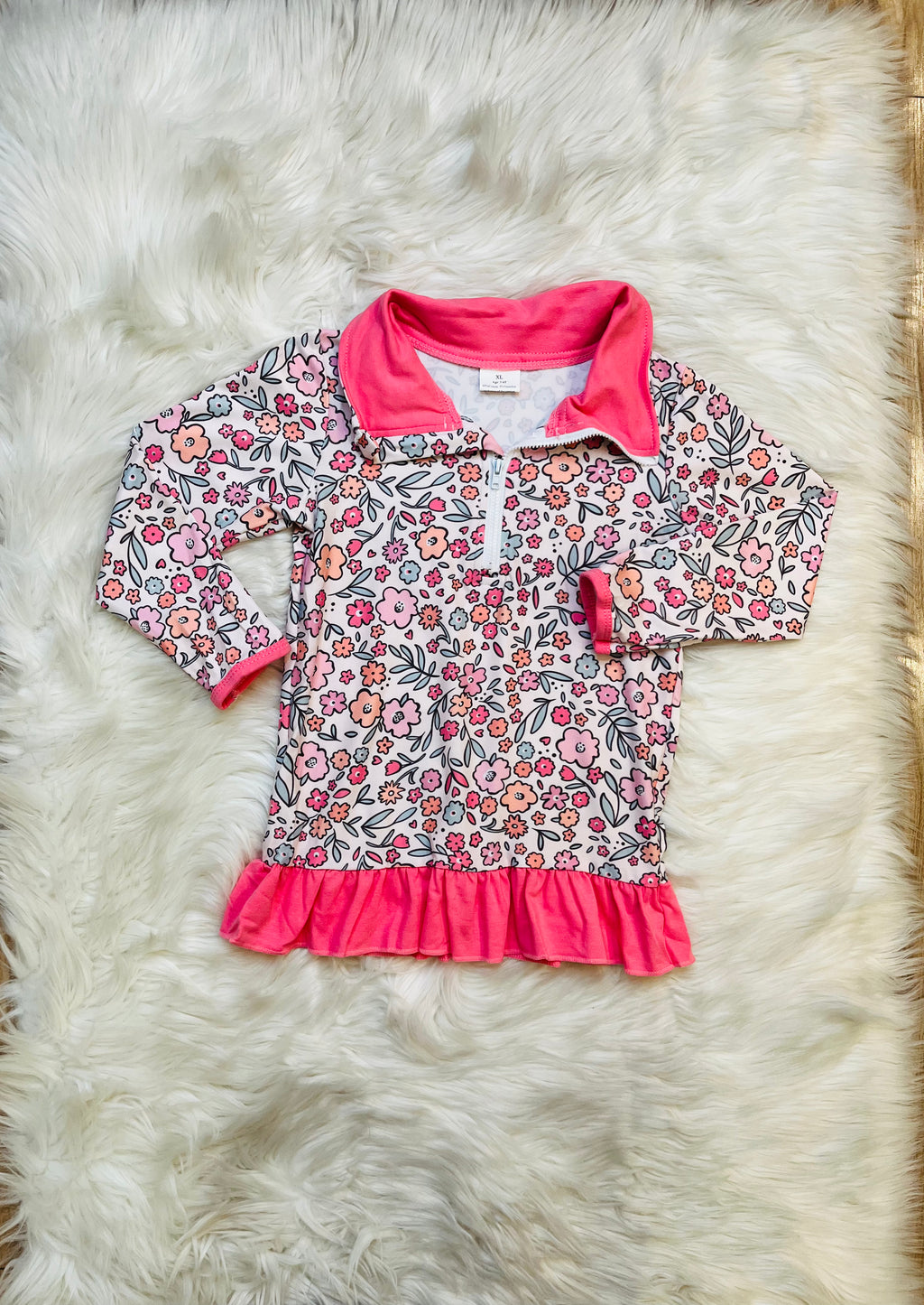 Girl’s Pink Floral Skort Outfit Set