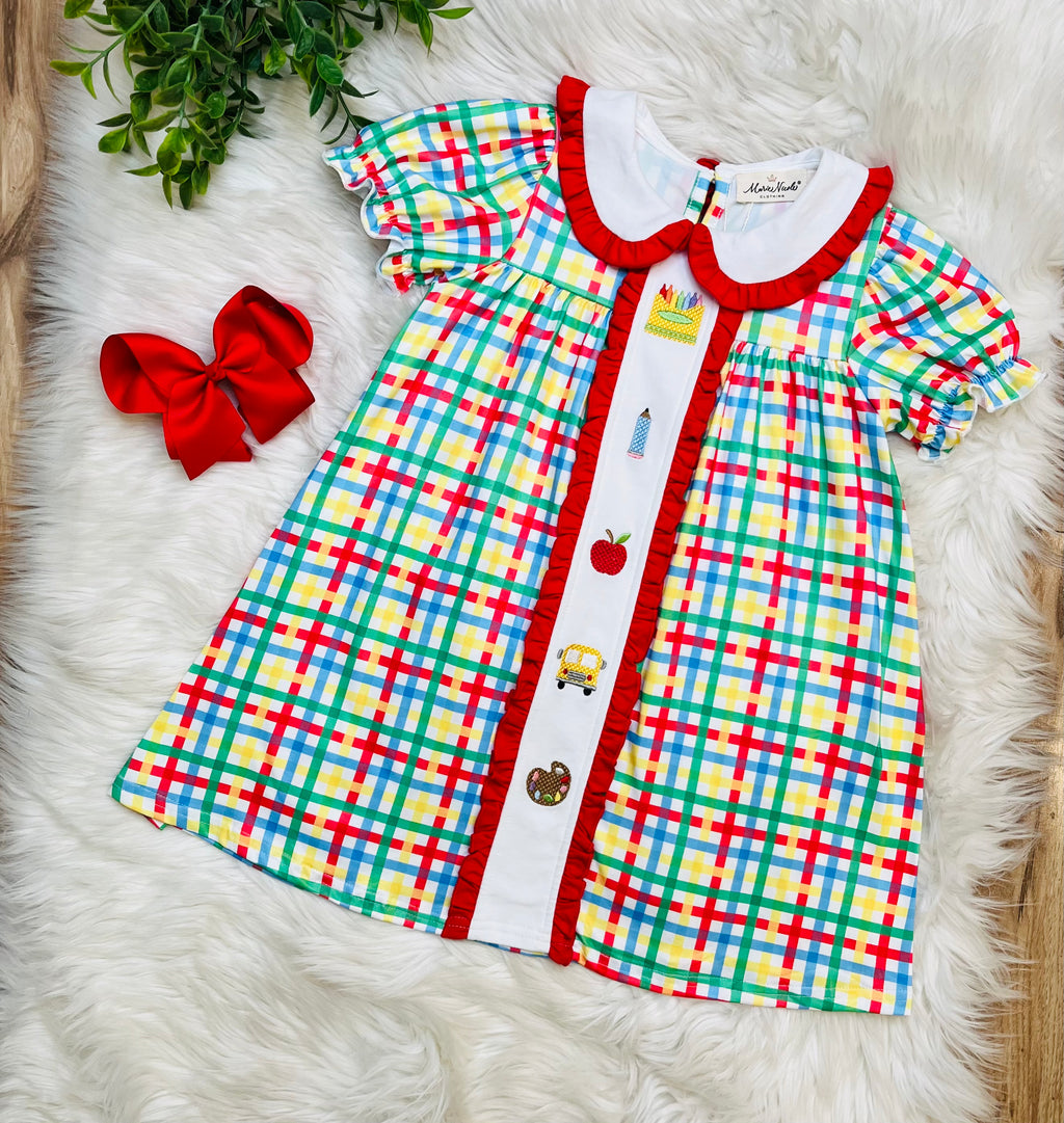 Girl’s School Embroidered Dress
