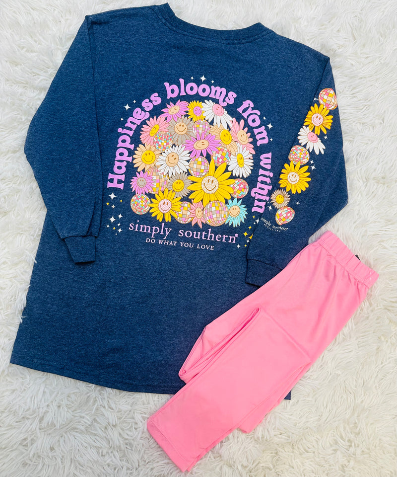 Kids Simply Southern Happiness Blooms from Within Tee - Mini Mee Boutique