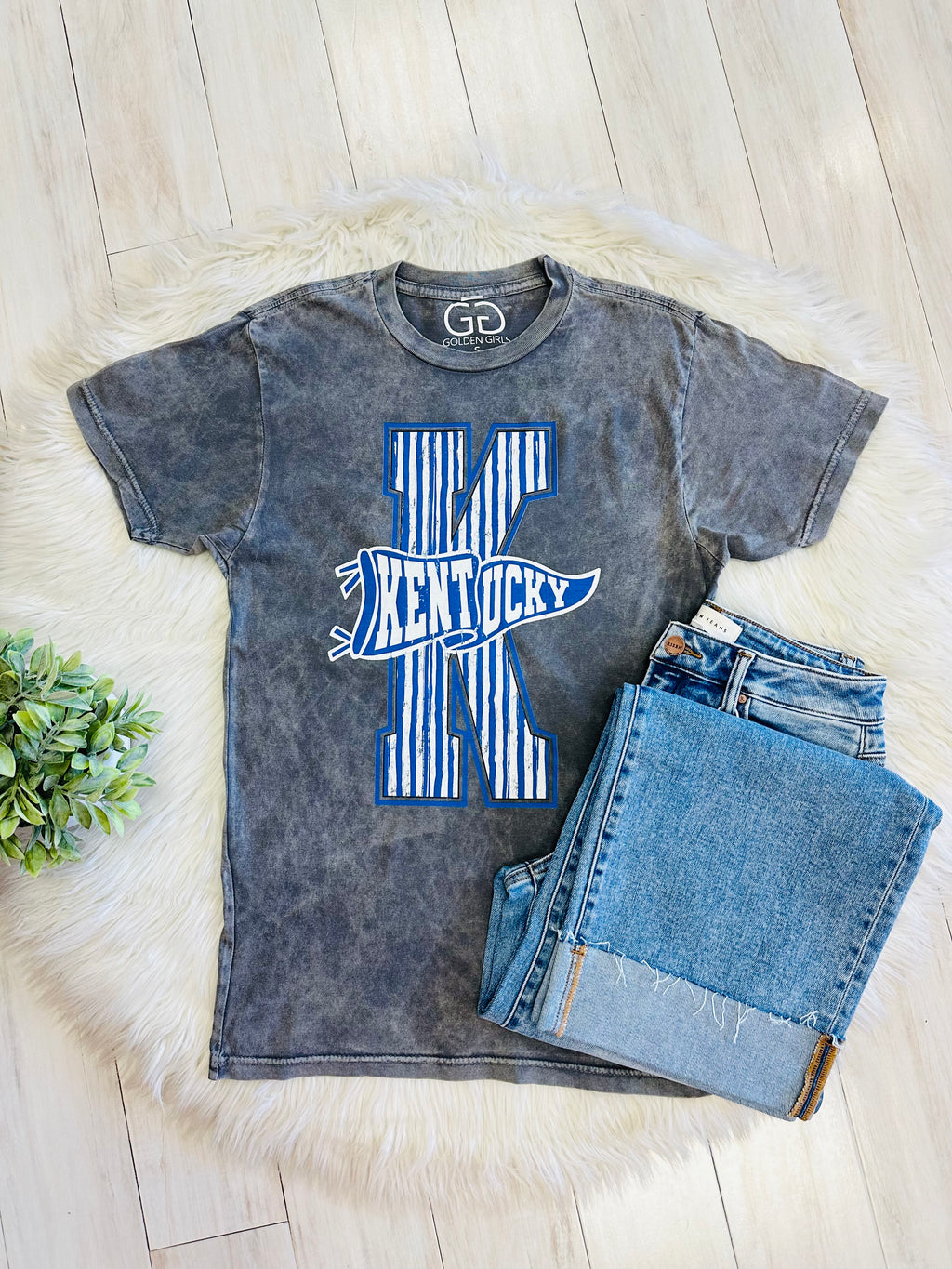 Women’s Grey Acid Wash Kentucky Tee