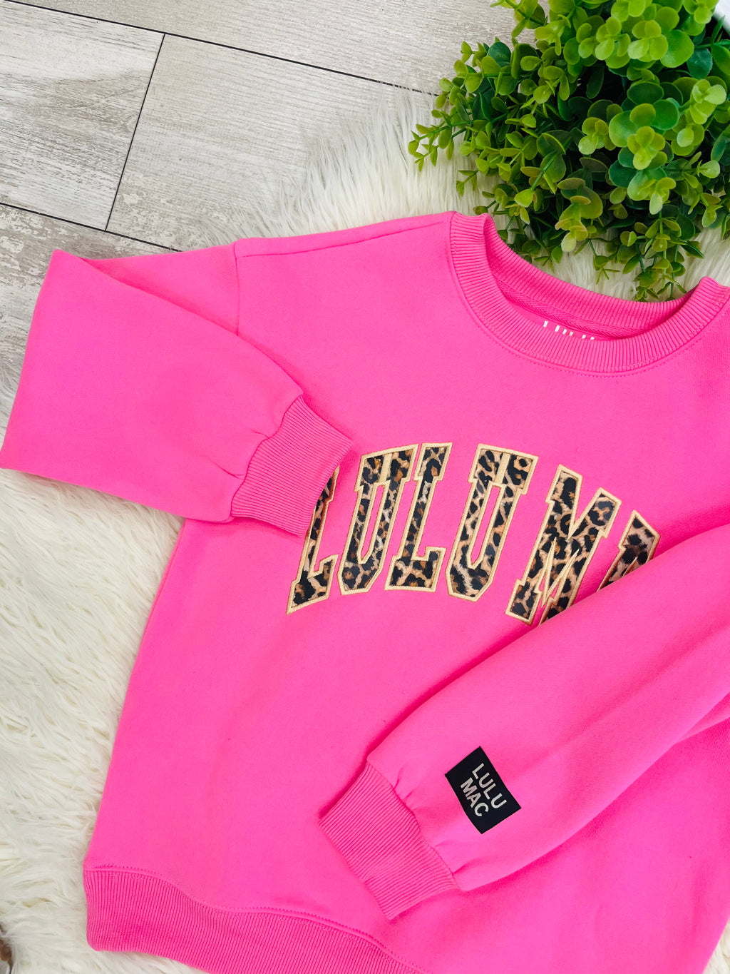 Girl’s LuLu Mac Cheetah Pink Sweatshirt