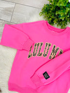 Girl’s LuLu Mac Cheetah Pink Sweatshirt