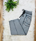 Women’s Black Gingham Knit Pants - True to Size