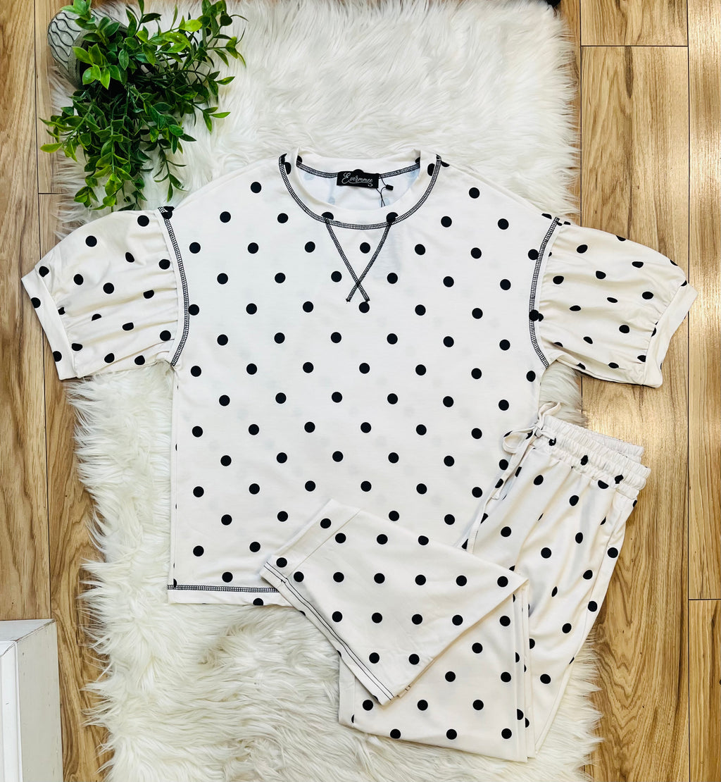 Women’s Evermmee Polka Dot Pant Set- True to Size