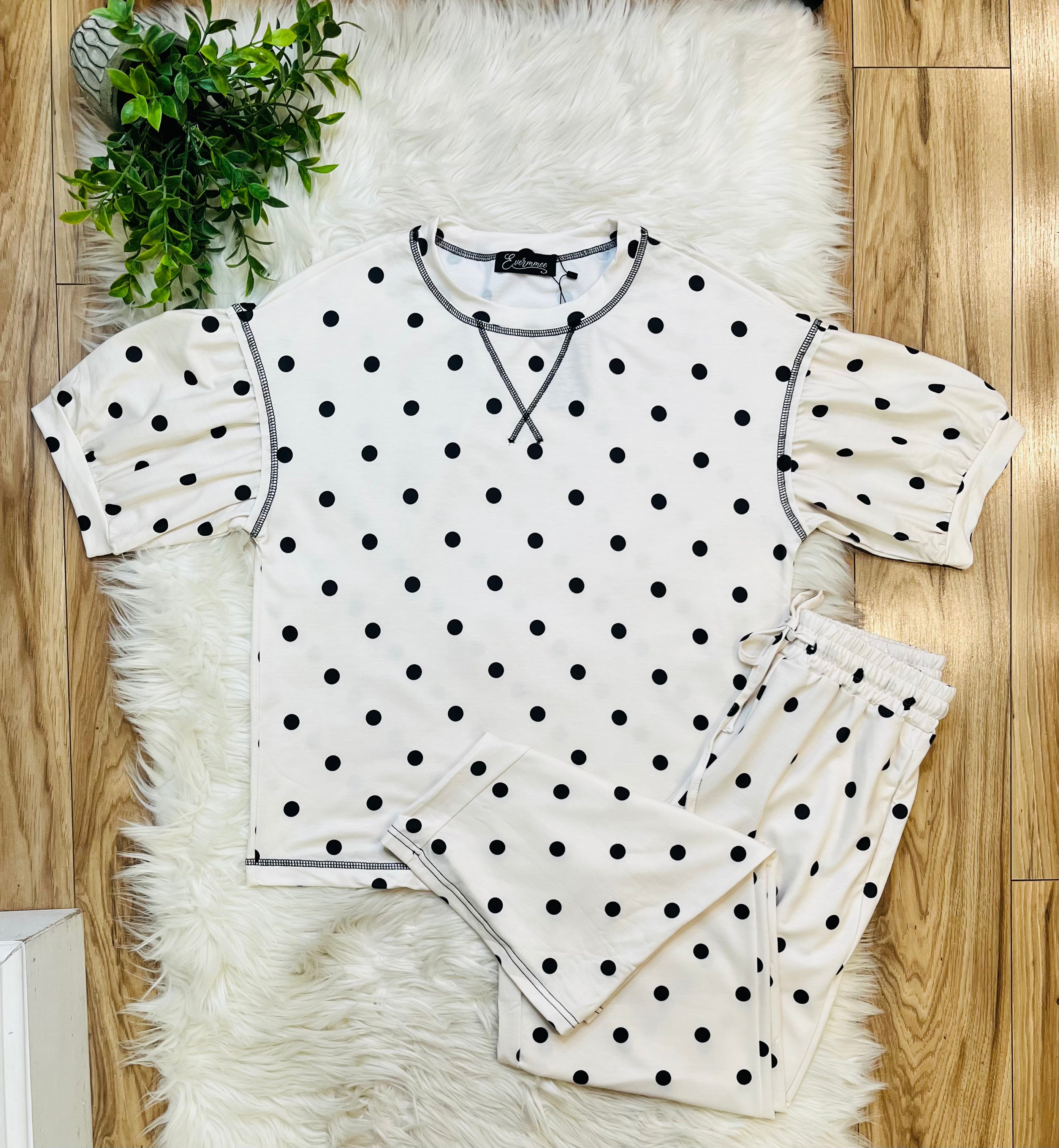 Women’s Evermmee Polka Dot Pant Set- True to Size