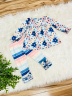 Girl’s Multi Color Mixed Print Ruffle Outfit