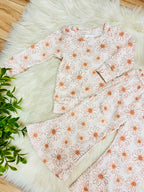Girl’s Beige Floral Flare Pant Outfit