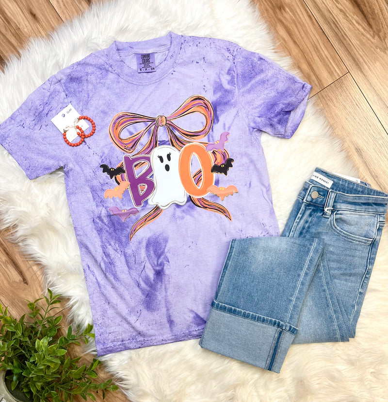 Purple Acid Wash “Boo” Tee
