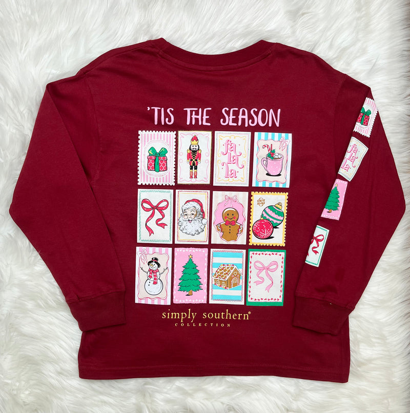Girls Simply Southern Tis the season Christmas Long sleeve