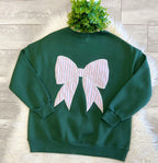 Women’s Evermmee Pink & Green Bow Sweatshirt - True to Size