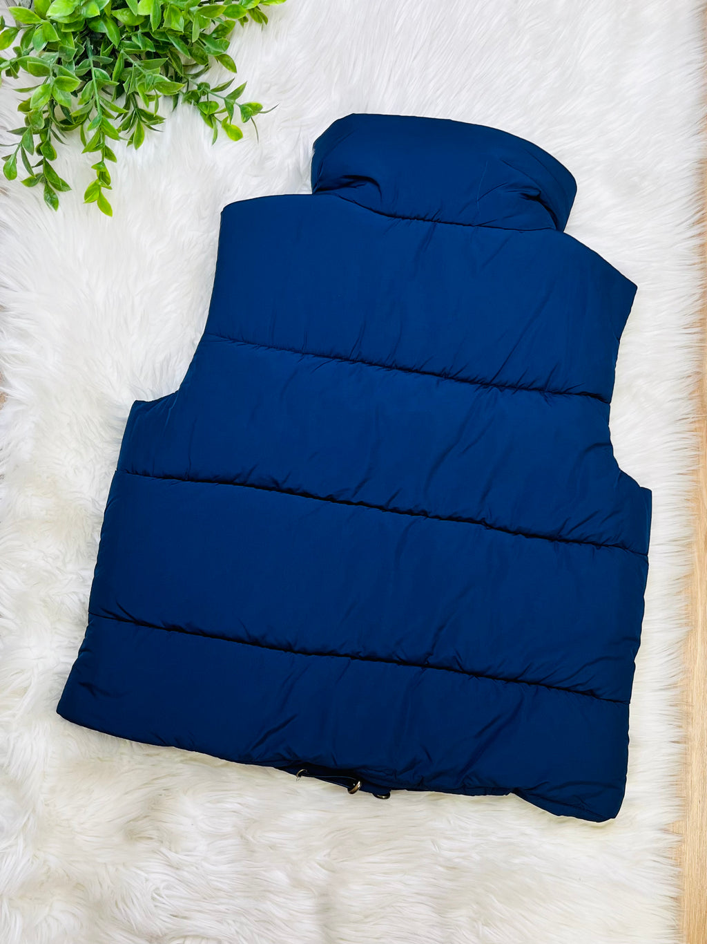 Women’s Zenana Navy Puffer Vest- Top True to Size
