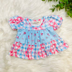 Girls Angel Bloom Floral Plaid Bloomer Set