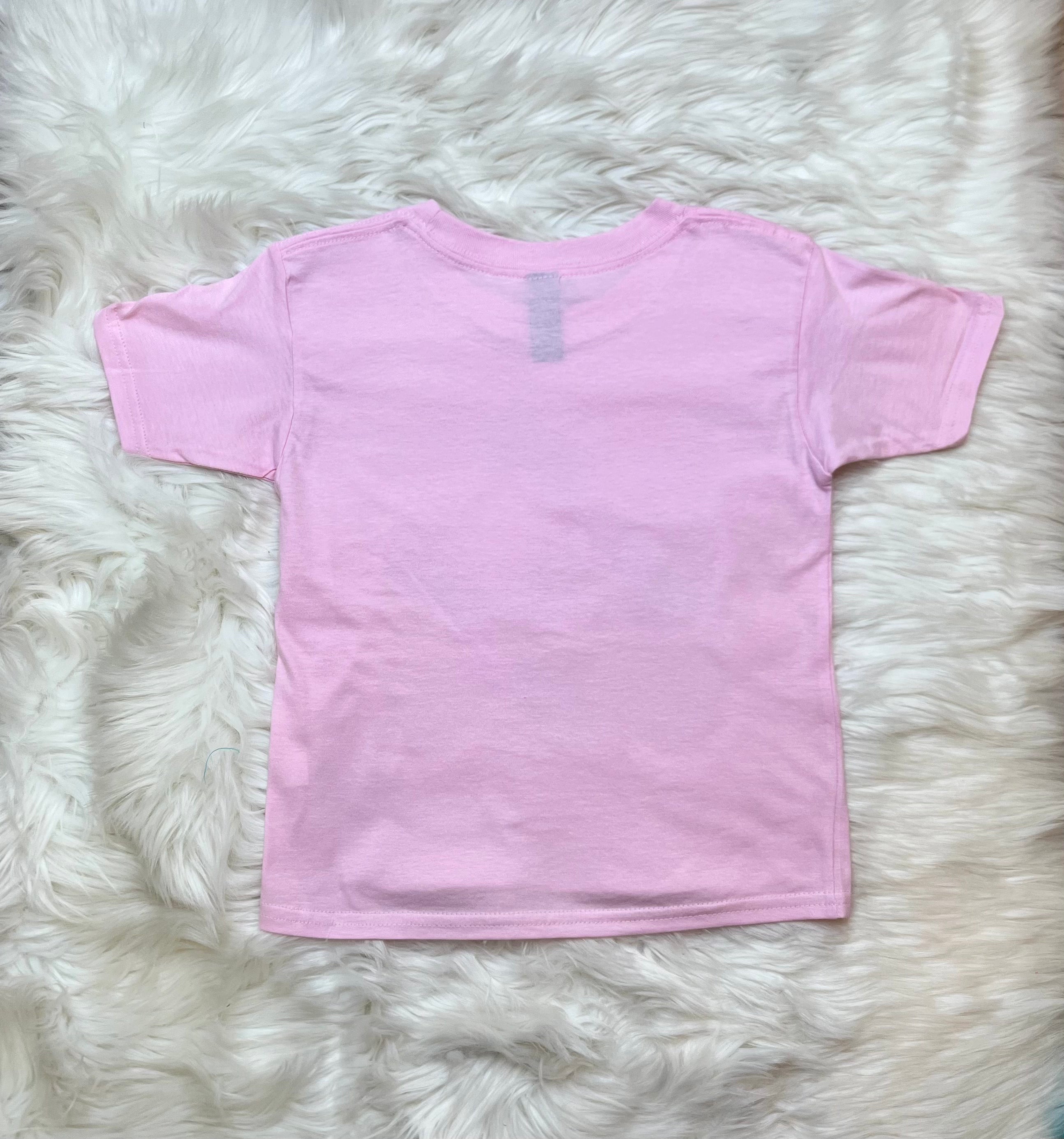 Girl’s Pink Smile And Bow tee