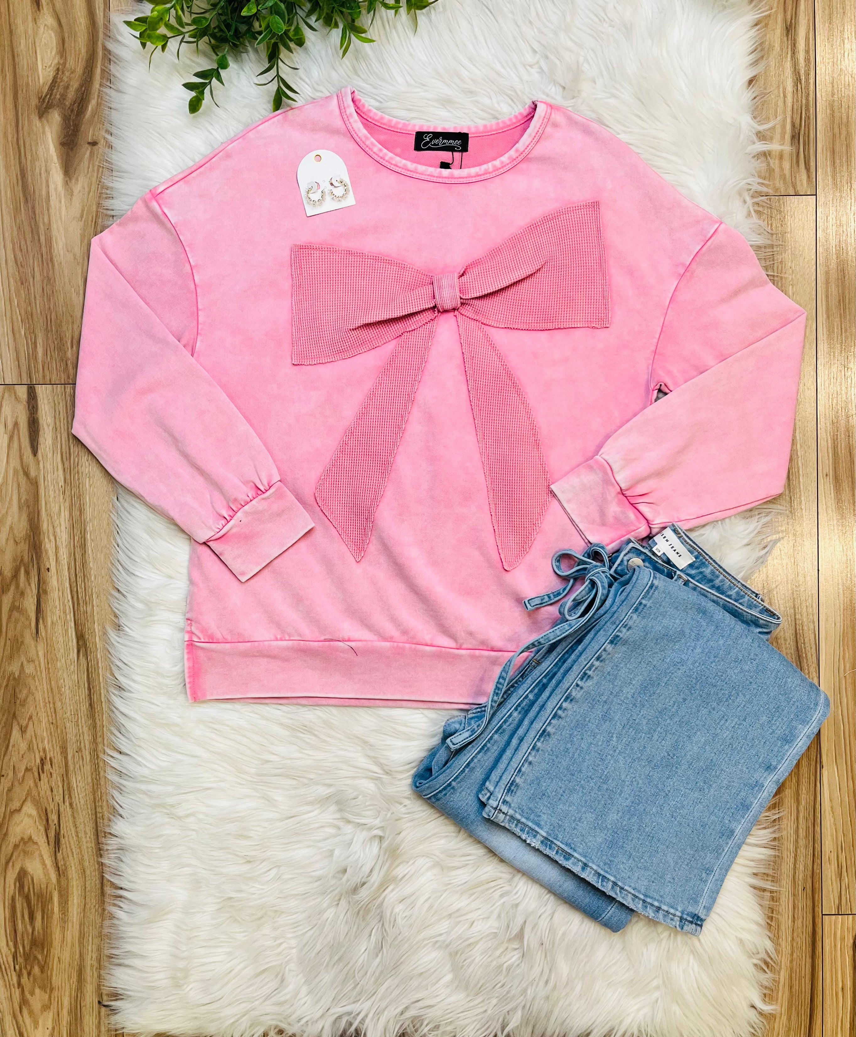 Women’s Evermmee Pink Bow Top