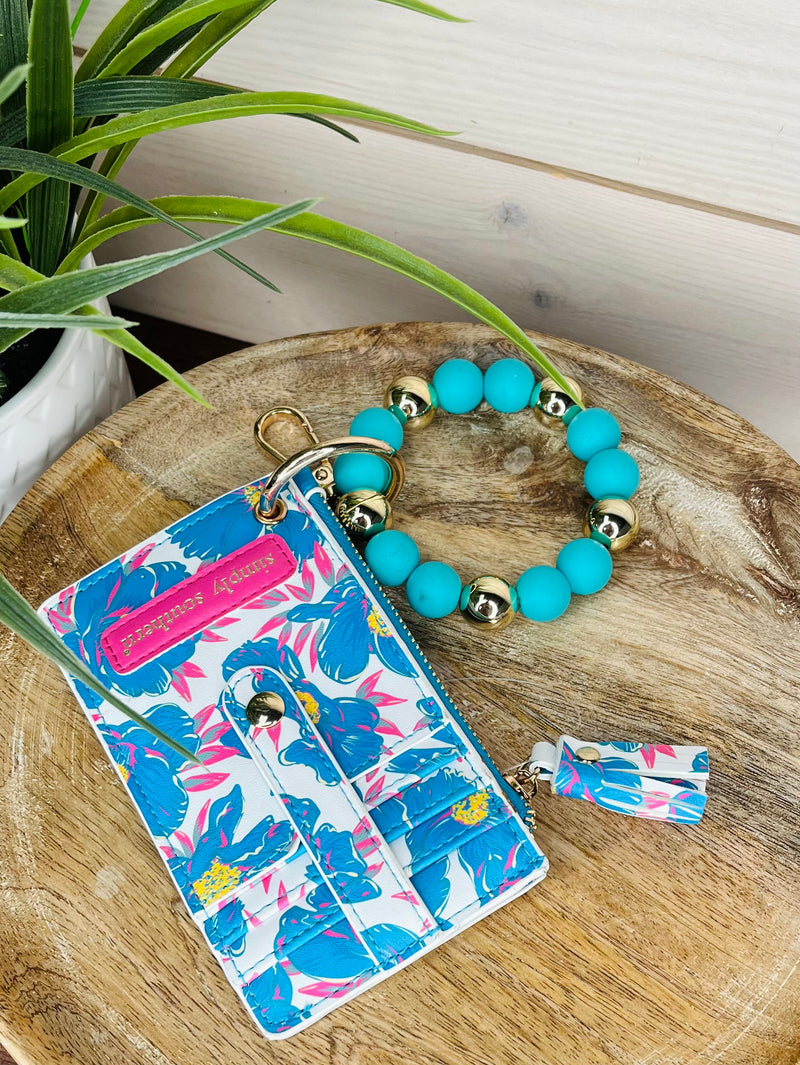 Teal Simply Southern Wallet Keychain
