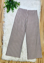 Women’s Zenana Mocha Striped Ribbed Pant Set