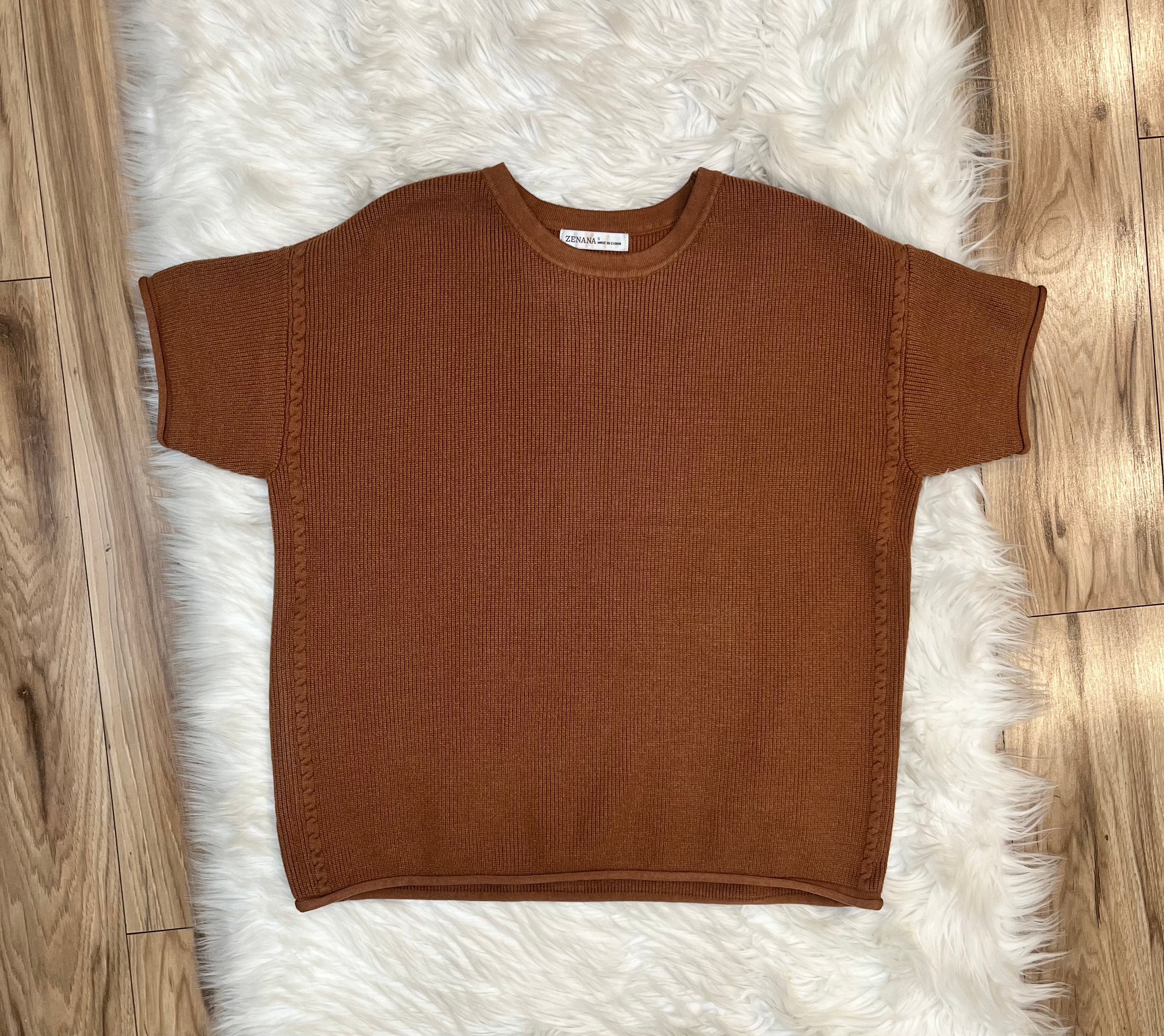 Women’s Zenana Deep Camel Sweater Top - True to Size
