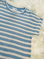 Women’s Blu Pepper Textured Blue Stripe Top